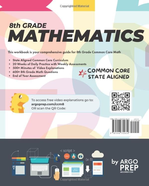 8th Grade Common Core Math: Daily Practice Workbook | 1000+ Practice Questions and Video Explanations | Argo Brothers (Next Generation Learning Standards Aligned (NGSS)) by Argo Brothers
