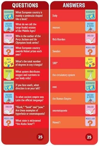 Brain Quest 6th Grade Smart Cards Revised 4th Edition (Brain Quest Smart Cards) by Workman Publishing