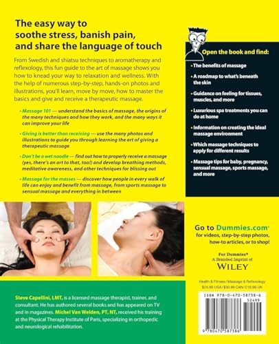Massage For Dummies (For Dummies Series) by Steve Capellini