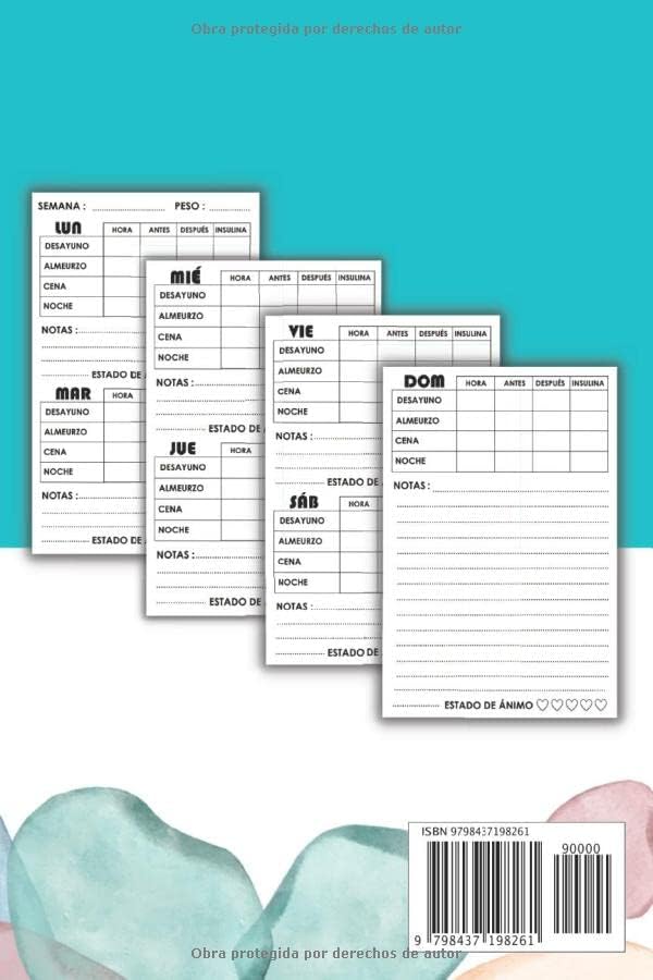 Cuaderno Diabetes: Libreta para diabeticos | Registro de la glucosa | Libreta para controlar los nivieles de Glucosa en sangre -1 AÑO ENTERO (Spanish Edition) by SENCILLO PERO PRÁCTICO