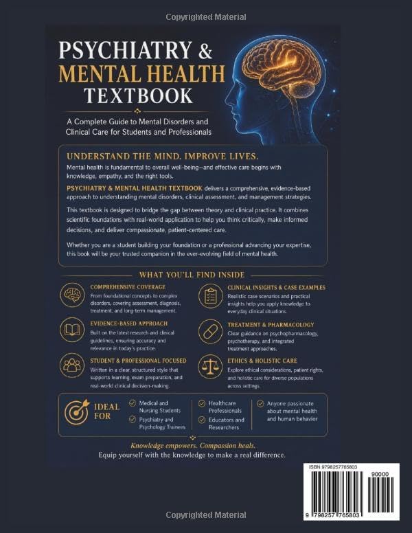 PSYCHIATRY & MENTAL HEALTH TEXTBOOK: A Complete Guide to Mental Disorders and Clinical Care for Students and Professionals by MARIO KARLSSON