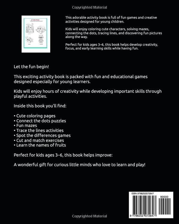 My First Activity Book for Kids Ages 3-6: Mazes, Connect the Dots, Tracing & Learning Fun by Emerson Lousa