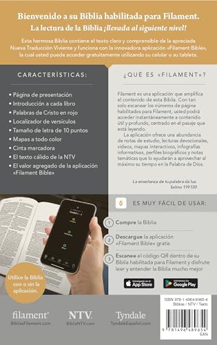 Biblia compacta NTV, letra gigante con Filament (SentiPiel, Turquesa floral, Letra Roja) (Spanish Edition) by Tyndale