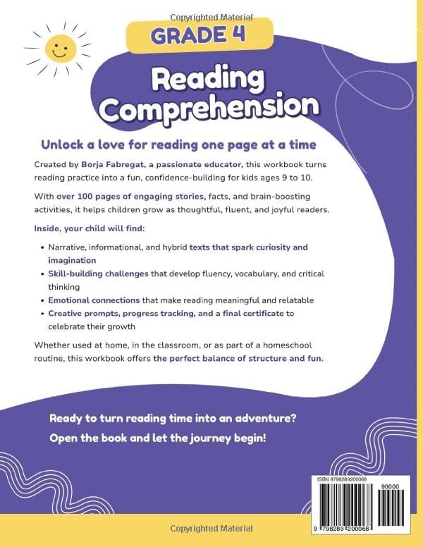 Reading Comprehension Grade 4: A Fun and Skill-Building Workbook to Boost Reading Fluency, Confidence, and Critical Thinking — for Kids Ages 9 to 10 by Elementary Made Easy