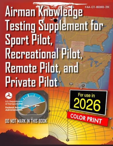 Airman Knowledge Testing Supplement for Sport Pilot, Recreational Pilot, Remote Pilot, and Private Pilot.: FAA-CT-8080-2H Full-Color Edition by Federal Aviation Administration (FAA)