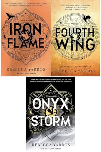 Empyrean Series Deluxe Edition (3 Book Set) – Fourth Wing, Iron Flame, Onyx Storm by Rebecca Yarros – Sprayed Edges Hardcover Collection by Rebecca Yarros