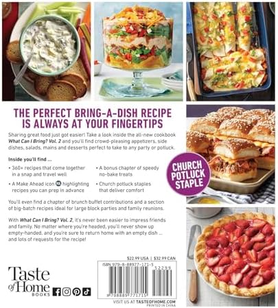Taste of Home What Can I Bring? Vol. 2: 300 Plus Recipes for Potlucks Bake Sales and Gatherings (Taste of Home Entertaining & Potluck) by Taste of Home