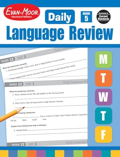 Evan-Moor Daily Language Review, Grade 5, Activities, Homeschooling and Classroom Resource Workbook, Reproducible Worksheets, Teacher Edition, Daily Practice, Skills Assessment, Grammar, Punctuation by Evan-Moor