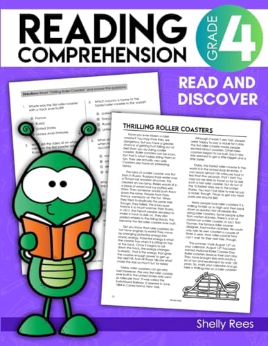4th Grade Reading Comprehension Workbook: Fourth Grade Reading Passages for Kids 9-10, Reading Test Prep and Passages that Build Comprehension (Reading Workbooks Elementary) by Shelly Rees