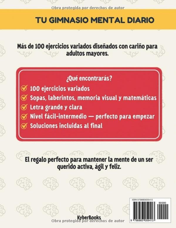 Ejercicios De Memoria Para Adultos Mayores: Libro para Personas Mayores con Ejercicios Cognitivos. 100 Juegos y Actividades Divertidas y Relajantes ... y Mantener Activa la Mente. (Spanish Edition) by kyber Books