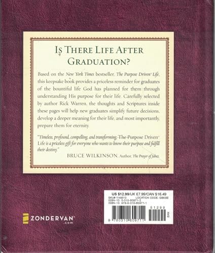 The Purpose Driven Life Selected Thoughts and Scriptures for the Graduate by Rick Warren