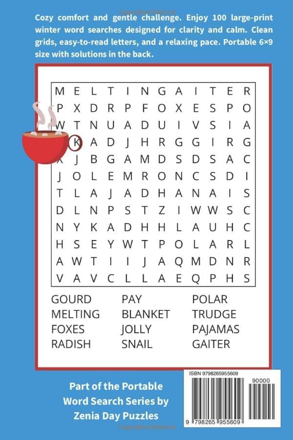 Winter Word Search For Seniors: 100 Large Print Puzzles for Relaxation, Memory Support, and Seasonal Fun by Zenia Day