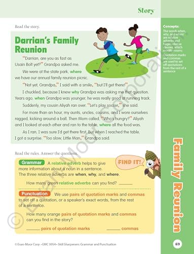 Evan-Moor Skill Sharpeners Grammar and Punctuation Workbook, Grade 4, Nouns, Verbs, Sentence Structure, Subject, Predicate, Language Handbook, Real-World Practice, Fun Activities, Homeschool, Practice by Evan-Moor Educational Publishers