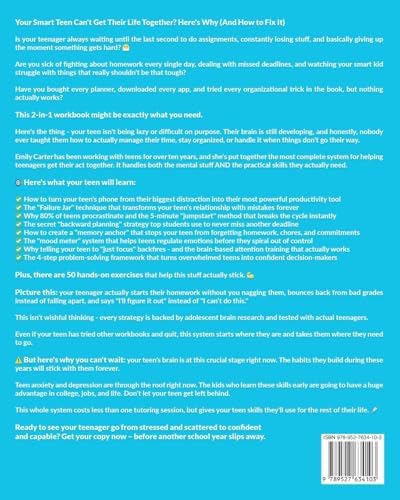 Growth Mindset and Executive Functioning Skills Workbook for Teens: 2 Books in 1 – Organize Your Brain, Own Your Day, with Research-Backed Techniques ... Life’s Challenges (Life Skill Handbooks) by Emily Carter