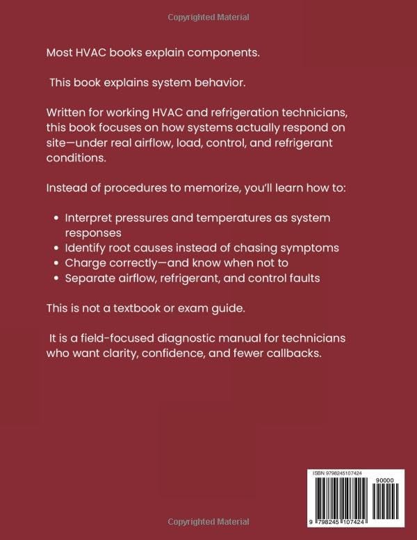 Refrigeration and Air Conditioning - Field Diagnostics and System Understanding: A Technician-First Guide to Refrigeration Cycles, Charging Methods, Controls, and Real-World Troubleshooting by Mohamed Asif