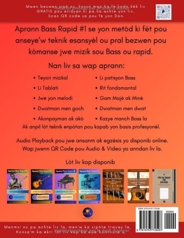 Aprann Bass Rapid #1 (Aprann Mizik Rapid) (French Edition) by Wester Desamours