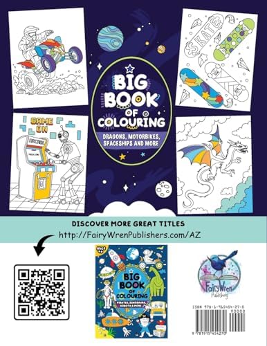 Big Book of Colouring for Boys: For Children Ages 4+ (Big Books of Colouring (Ages 4+)) by FairyWren Publishing