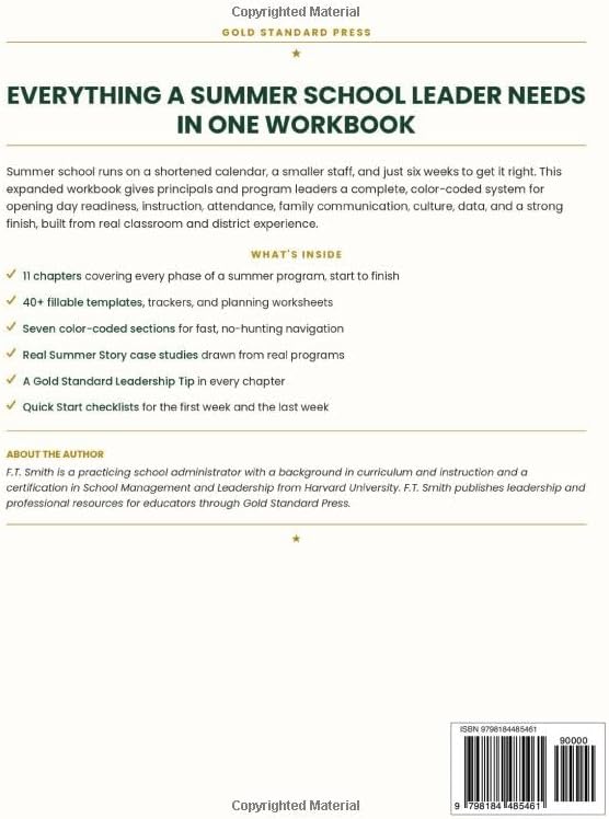 The Summer School Administrator Playbook: A Practical Workbook for Summer Program Leaders by F. T. Smith