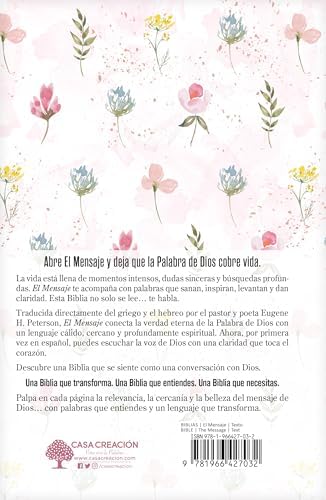Biblia El Mensaje (Tapa dura, Rosa Floral): La Biblia en un lenguaje claro y profundo (The Message) (Spanish Edition) by Eugene H. Peterson