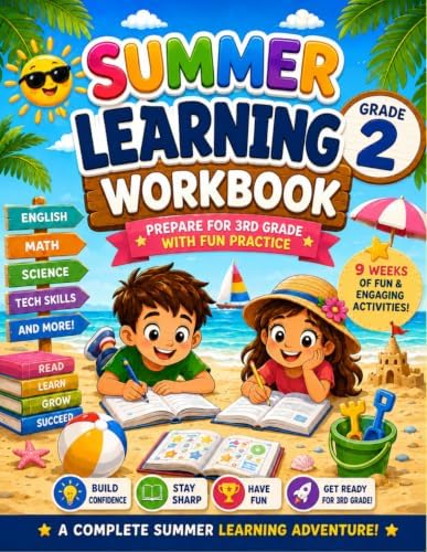 SUMMER LEARNING WORKBOOK FOR GRADE 2: PREPARE FOR 3RD GRADE WITH FUN PRACTICE by VICTOR MCOURE