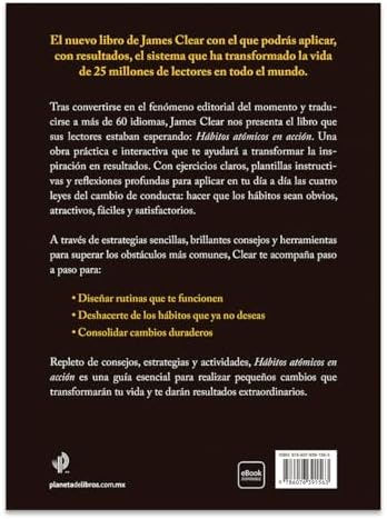Hábitos atómicos en acción: Ejercicios sencillos para construir la vida que deseas / The Atomic Habits Workbook (Spanish Edition) by James Clear
