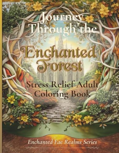 Journey Through the Enchanted Forest: Stress Relief Adult Coloring Book: Fantasy Forest Realm of Fairies, Enchanted Palaces, and Nature for Calm and Mindful Creativity (Glimmerveil) by Bubace Publishing