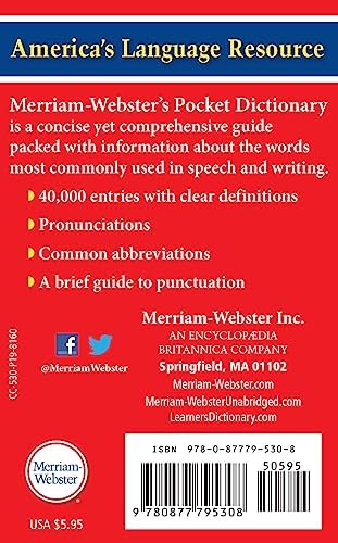 Merriam-Webster's Pocket Dictionary by Merriam-Webster