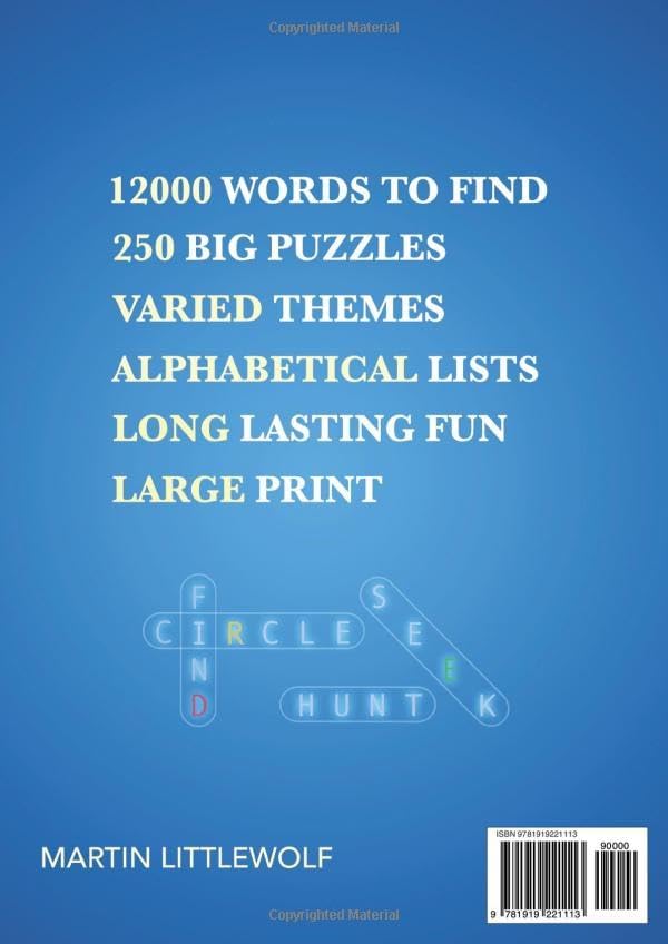 Big Word Search Book for Adults - Large Print: 12000 Words to Find - 250 Themed Puzzles for All Ages (Teens - Seniors) by Martin Littlewolf