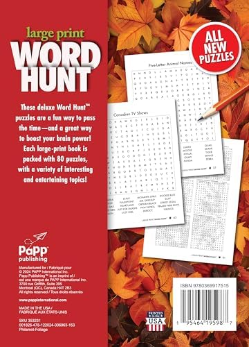 Large Print Word Search Books For Seniors and Adults with 80 puzzles including answers pages, Volume 1, Newspaper Print Paper by PAPP