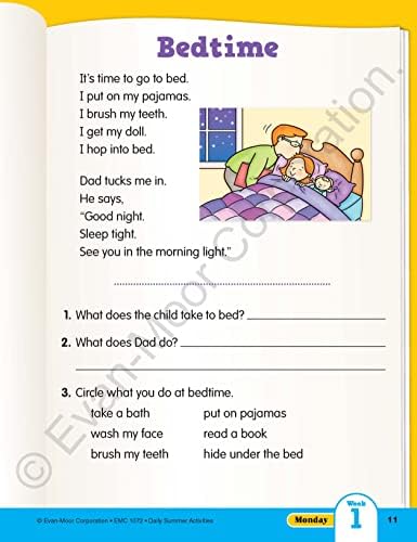 Evan-Moor Daily Summer Activities, Grade 1-2 Workbook, Stickers, Prevent Learning Loss, Reading, Writing, Math, Phonics, Spelling, Nouns, Verbs, Synonyms, Handwriting, Word Problems, Geography, Maps by Evan-Moor Educational Publishers
