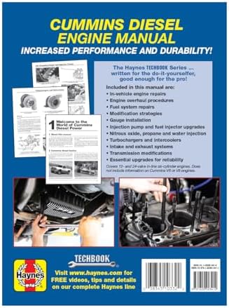 Haynes Techbook Cummins Diesel Engine Manual: Repair * Overhaul * Performance Modifications * Step-By-Step Instructions * Fully Illustrated for The Home Mechanic * Stock Repairs to Exotic Upgrades by Editors of Haynes Manuals