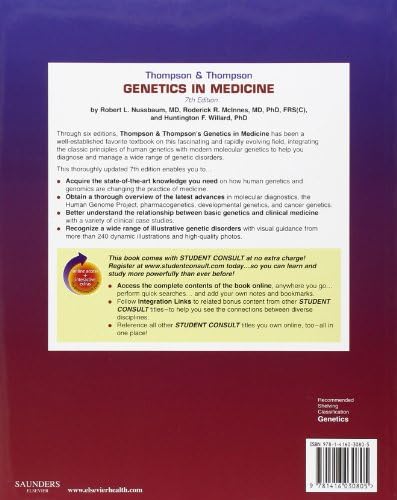 Thompson & Thompson Genetics in Medicine: With STUDENT CONSULT Online Access by Robert L. Nussbaum MD FACP FACMG
