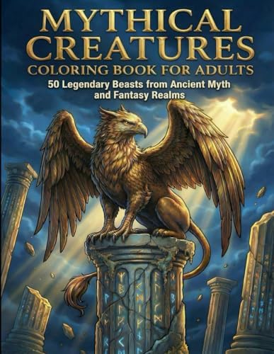 Mythical Creatures Coloring Book for Adults: 50 Legendary Beasts from Ancient Myth and Fantasy Realms to Relax and Unwind (Mythical Realms Coloring Collection) by Astra Draven