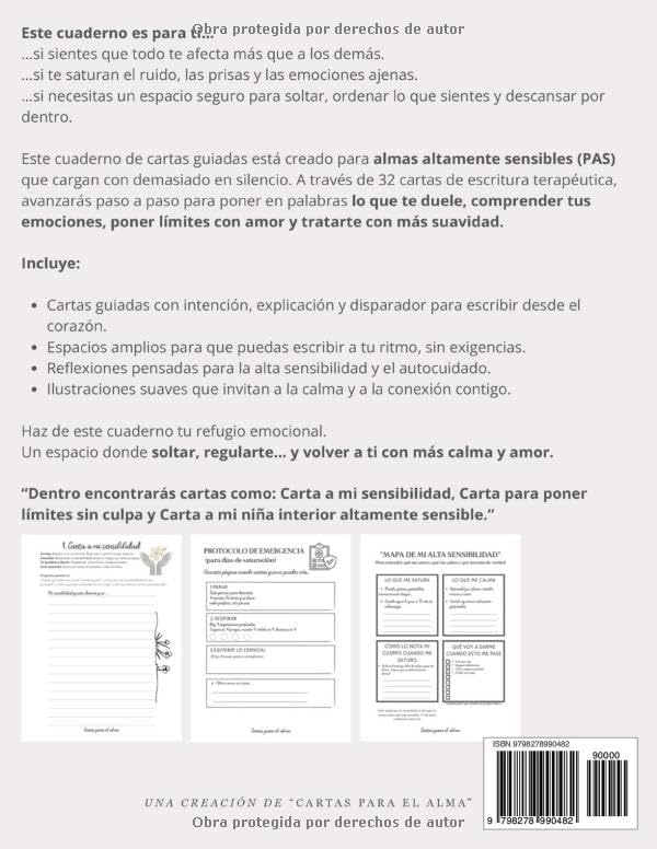 Cartas para almas altamente sensibles PAS: Cuaderno de escritura terapéutica para personas altamente sensibles (PAS), con cartas guiadas para ... y reconectar contigo (Spanish Edition) by Carpaela Alma
