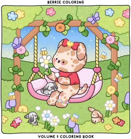 Berrie Coloring Volume 5: Cute and Cozy Coloring Book for Adults & Kids Featuring Easy to Color Animal Illustrations and Adorable Scenes by Berrie Coloring