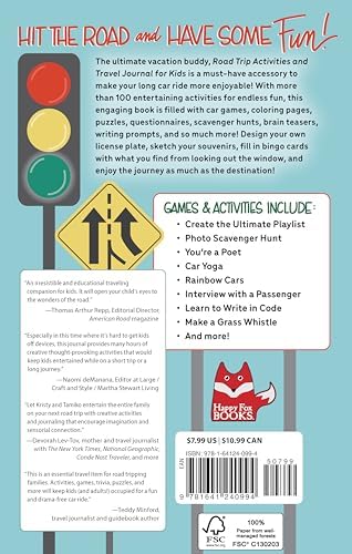 Road Trip Activities and Travel Journal for Kids (Happy Fox Books) Over 100 Games, Mazes, Mad Libs, Writing Prompts, and Scavenger Hunts for Families and Kids Ages 7 and Up, with Zero Screen Time by Kristy Alpert