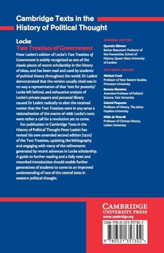 Locke: Two Treatises of Government (Cambridge Texts in the History of Political Thought) by John Locke