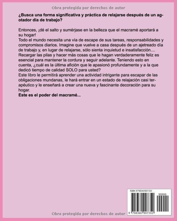 MACRAMÉ PARA PRINCIPIANTES: El arte de anudar a mano. Sencillas instrucciones paso a paso e imágenes detalladas para realizar sus propios y hermosos proyectos para usted y su hogar (Spanish Edition) by Sarah Collins