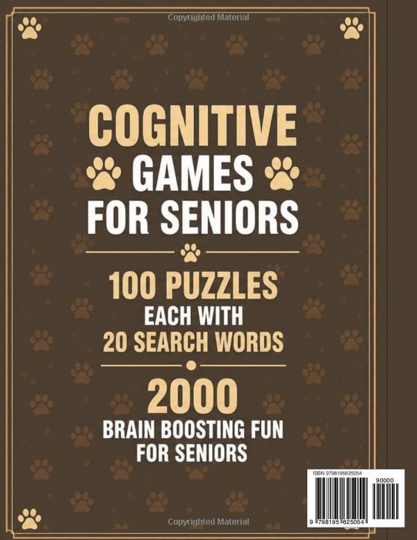 LARGE PRINT EASY WORD SEARCH PUZZLES FOR SENIORS: DOGS: 100 THEMED PUZZLES EACH WITH 20 SEARCH WORDS THATS 2000 WORDS OF BRAIN BOOSTING FUN FOR RELAXATION AND COGNTIVE STIMULATION by Brian R Flynn