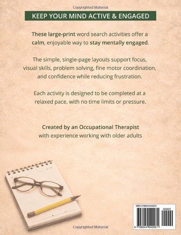 Easy word Searches for Seniors: Large Print, Simple Word Searches, Memory-Friendly Activities by MindBody Wellness