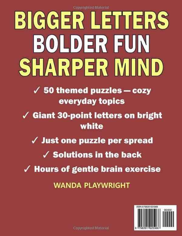 Jumbo Print Easy to Read Word Search for Seniors: Volume 2: 30 Point Large-Print Puzzles for Low-Vision & Visually Impaired Readers (Jumbo Print Easy to Read Word Search Puzzles) by Wanda Playwright