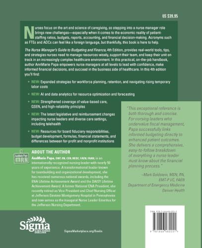 The Nurse Manager’s Guide to Budgeting & Finance | Fourth Edition by AnnMarie Papa
