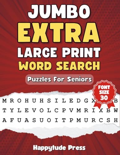 JUMBO Extra Large Print Word Search Puzzles For Seniors: Themed Word Search Book For Adults | Keep Your Brain Busy With Super Large Print & ... Games with Big Font Size to Avoid Eye Strain) by Happytude Press