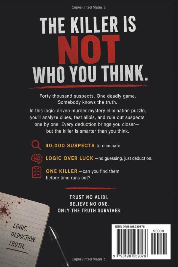 THE KILLER IS NOT WHO YOU THINK: A Logic-Driven Murder Mystery Elimination Puzzle with 40,000 Suspects, Clues That Never Lie and a Reveal You Won't See Coming by Tace Lorne