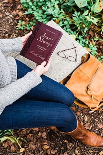 Jesus Always, Large Text Leathersoft, with Full Scriptures: Embracing Joy in His Presence (A 365-Day Devotional) by Sarah Young