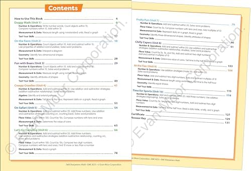 Evan-Moor Skill Sharpeners Math Workbook, Grade 1, Addition, Subtraction, Counting to 100, Test Prep, Number Words, Geometry, Measurements, Data, Place Value, Tell Time, Metric System, Fun Activities by Evan-Moor Educational Publishers