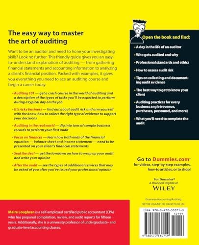 Auditing For Dummies (For Dummies Series) by Maire Loughran