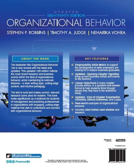 Pearson Organizational Behavior 18 E by Stephen P. Robbins