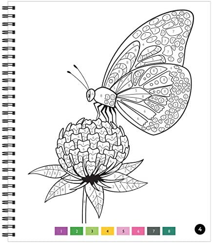 Brain Games - Color by Number: Butterflies - Stress-Free Adult Coloring Book with Tear-Out Pages | Relaxing Activity for Paint by Number Lovers | Gift for Women, Seniors & Teens by Publications International Ltd.