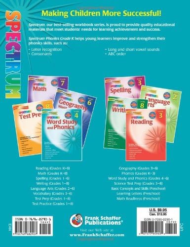 Phonics, Grade K (Spectrum) by Spectrum